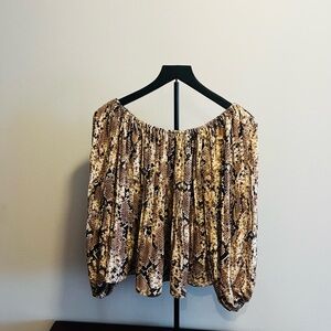 Express Snakeskin Off the Shoulder Blouse